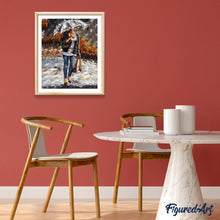 Load image into Gallery viewer, paint by numbers | Woman carrying a bag in the Rain | advanced romance | FiguredArt
