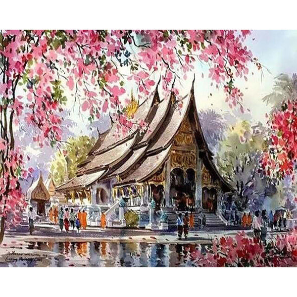 paint by numbers | Palace in Spring | advanced landscapes | FiguredArt