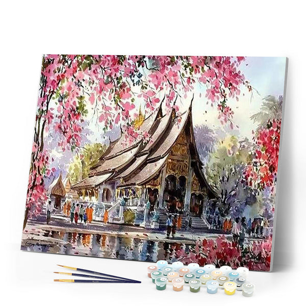 paint by numbers | Palace in Spring | advanced landscapes | FiguredArt