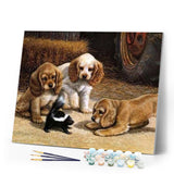 paint by numbers | Playing Puppies | advanced animals dogs | FiguredArt