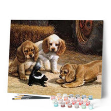 Load image into Gallery viewer, paint by numbers | Playing Puppies | advanced animals dogs | FiguredArt