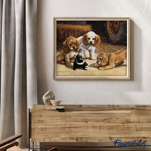 paint by numbers | Playing Puppies | advanced animals dogs | FiguredArt