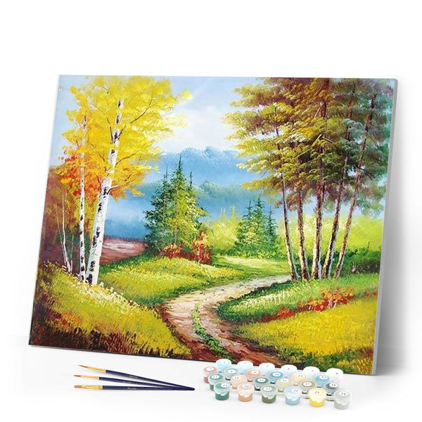 paint by numbers | Yellow Autumn Leaves | advanced landscapes | FiguredArt