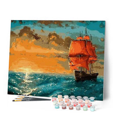 Load image into Gallery viewer, paint by numbers | Sailboat at Sunrise | advanced ships and boats | FiguredArt