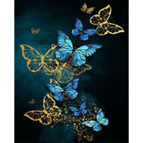 paint by numbers | gold and blue butterflies | new arrivals animals butterflies intermediate | FiguredArt