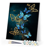paint by numbers | gold and blue butterflies | new arrivals animals butterflies intermediate | FiguredArt