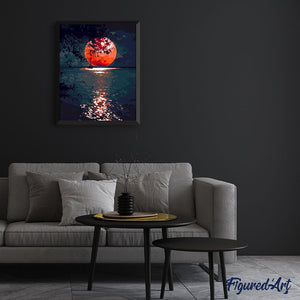 paint by numbers | red moon lake | new arrivals landscapes easy | FiguredArt