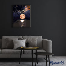 Load image into Gallery viewer, paint by numbers | moon reflection on the lake | new arrivals landscapes easy | FiguredArt