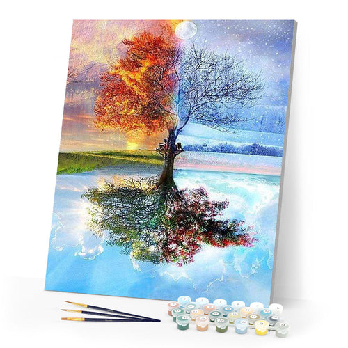 paint by numbers | 4 Seasons Tree | advanced landscapes trees | FiguredArt