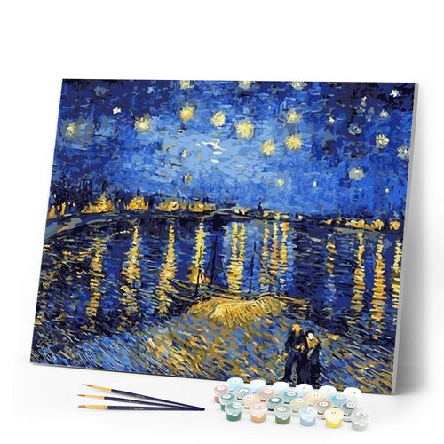 paint by numbers | Van Gogh Starry Night over the Rhone | advanced famous paintings landscapes van gogh | FiguredArt