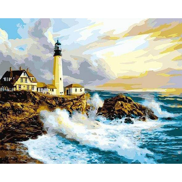 paint by numbers | Storm near the Lighthouse | intermediate landscapes | FiguredArt