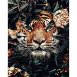 paint by numbers | tiger hiding in foliage | new arrivals animals tigers advanced | FiguredArt