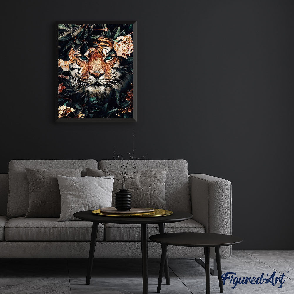 paint by numbers | tiger hiding in foliage | new arrivals animals tigers advanced | FiguredArt