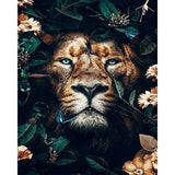 paint by numbers | lion hiding in foliage | new arrivals animals lions advanced | FiguredArt
