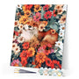 paint by numbers | fox relaxing in the flowers | new arrivals flowers animals foxes advanced | FiguredArt