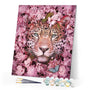 paint by numbers | panther hiding in the flowers | new arrivals flowers animals panthers advanced | FiguredArt