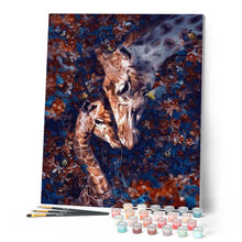 Load image into Gallery viewer, paint by numbers | giraffes and flowers | new arrivals animals giraffes advanced | FiguredArt