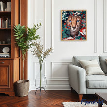Load image into Gallery viewer, paint by numbers | panther flowers and butterfly | new arrivals animals panthers flowers butterflies advanced | FiguredArt