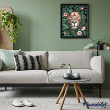 Load image into Gallery viewer, paint by numbers | lion and flowers | new arrivals animals lions flowers advanced | FiguredArt