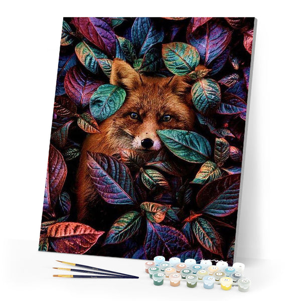 paint by numbers | fox and foliage | new arrivals animals foxes advanced | FiguredArt