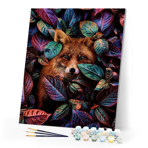 paint by numbers | fox and foliage | new arrivals animals foxes advanced | FiguredArt