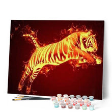 Load image into Gallery viewer, paint by numbers | Tiger in fire | animals easy tigers | FiguredArt