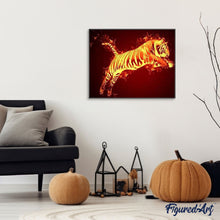 Load image into Gallery viewer, paint by numbers | Tiger in fire | animals easy tigers | FiguredArt
