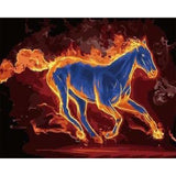 paint by numbers | Horse in fire | animals horses intermediate | FiguredArt