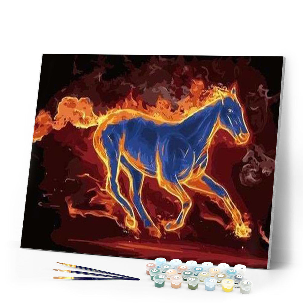paint by numbers | Horse in fire | animals horses intermediate | FiguredArt