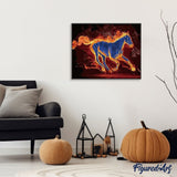 paint by numbers | Horse in fire | animals horses intermediate | FiguredArt