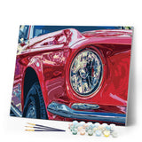 paint by numbers | Red Car Headlight | cars and motos intermediate | FiguredArt