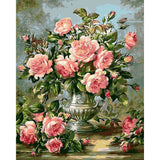 paint by numbers | Flowers in a Pewter Vase | flowers intermediate | FiguredArt