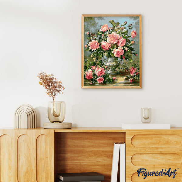 paint by numbers | Flowers in a Pewter Vase | flowers intermediate | FiguredArt