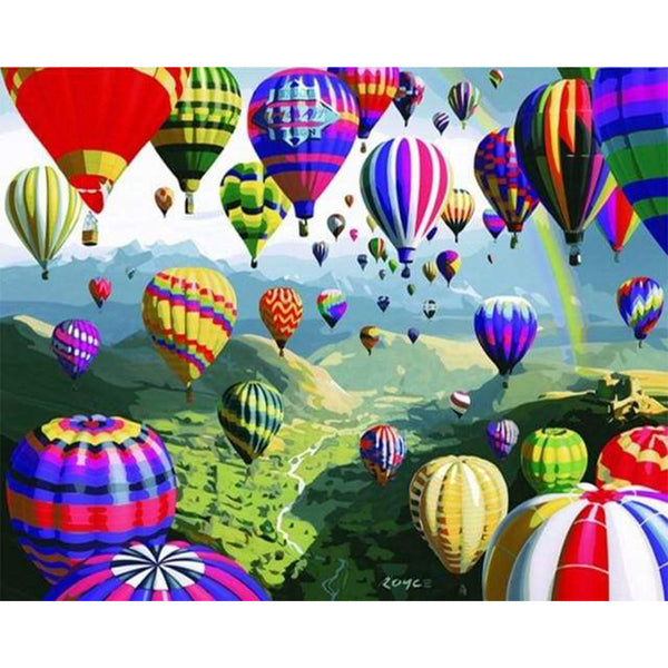 paint by numbers | Hot Air Balloons | easy landscapes | FiguredArt