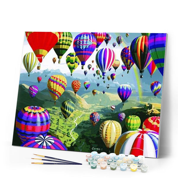 paint by numbers | Hot Air Balloons | easy landscapes | FiguredArt