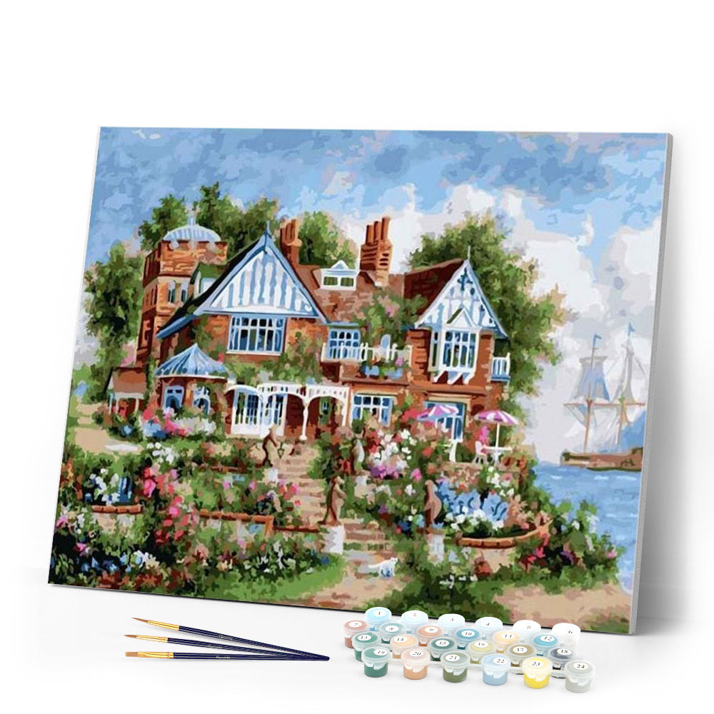 paint by numbers | Seaside house | advanced landscapes | FiguredArt