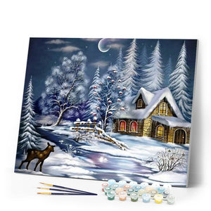 paint by numbers | House In The Snow | advanced landscapes | FiguredArt