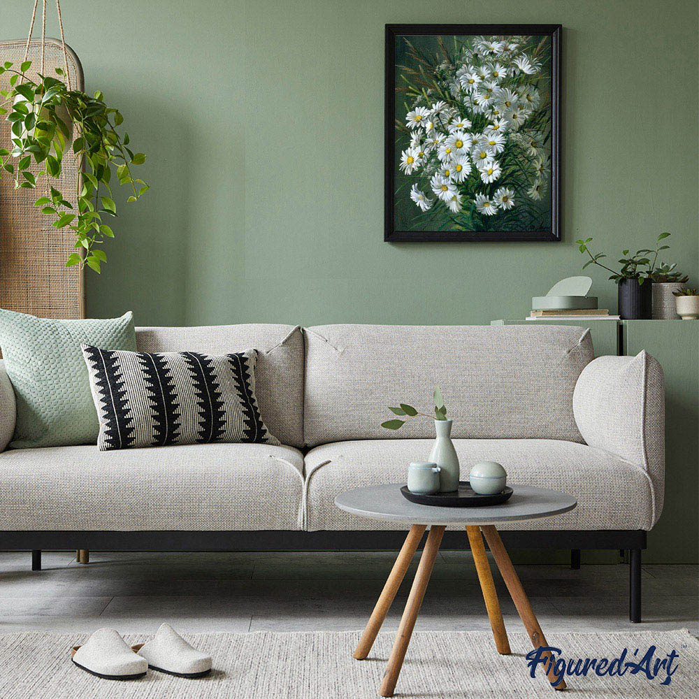 paint by numbers | White Daisy flowers | advanced flowers | FiguredArt
