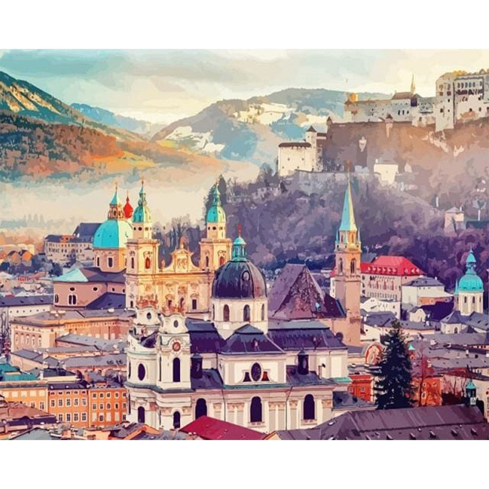 paint by numbers | The City of Salzburg | cities intermediate | FiguredArt