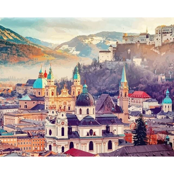 paint by numbers | The City of Salzburg | cities intermediate | FiguredArt