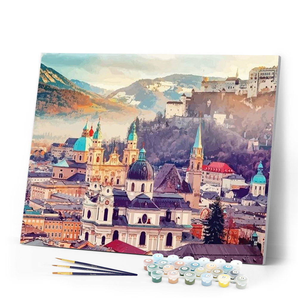 paint by numbers | The City of Salzburg | cities intermediate | FiguredArt