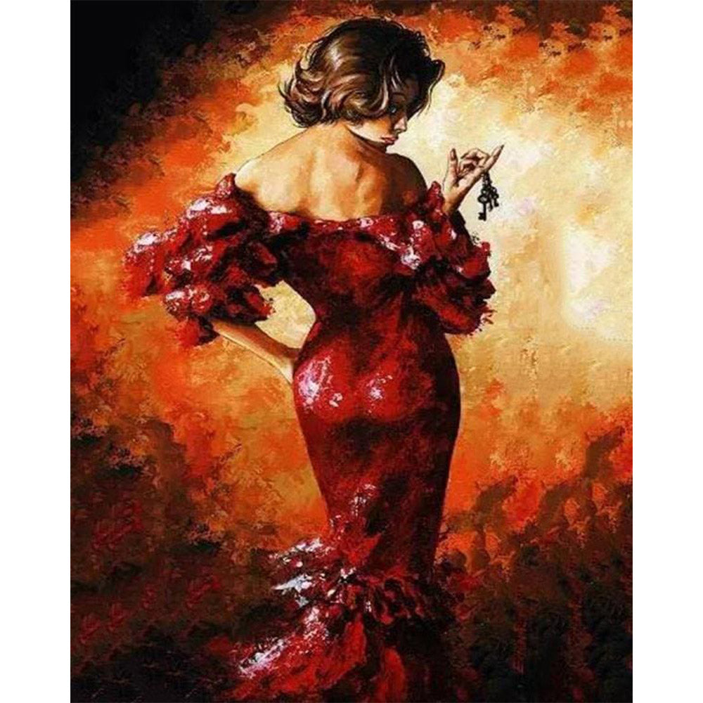 paint by numbers | Woman in sexy Red | advanced romance | FiguredArt