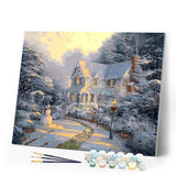 paint by numbers | House and Snowman | intermediate landscapes | FiguredArt