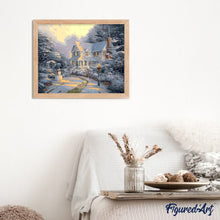 Load image into Gallery viewer, paint by numbers | House and Snowman | intermediate landscapes | FiguredArt