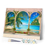 paint by numbers | Villa in tropical bay | intermediate landscapes | FiguredArt