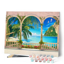 Load image into Gallery viewer, paint by numbers | Villa in tropical bay | intermediate landscapes | FiguredArt