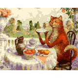 paint by numbers | Cat having Breakfast | animals cats intermediate | FiguredArt