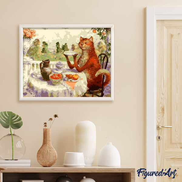 paint by numbers | Cat having Breakfast | animals cats intermediate | FiguredArt