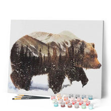Load image into Gallery viewer, paint by numbers | Snow Landscape Bear | advanced animals bears | FiguredArt