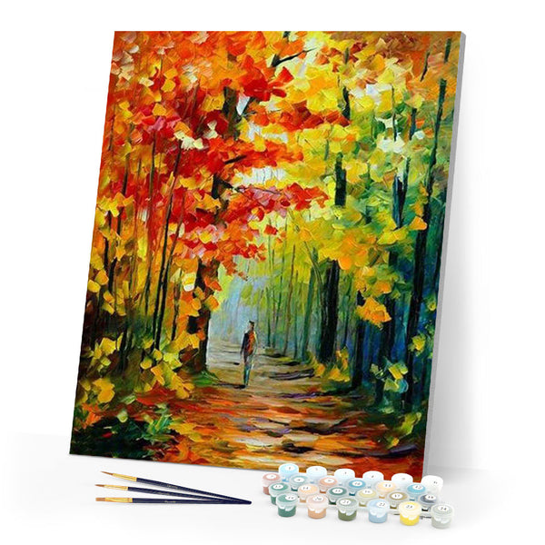paint by numbers | Solitary walk in Forest | advanced landscapes | FiguredArt